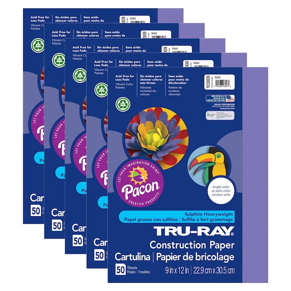 Tru-Ray Construction Paper, Violet, 9in. x 12in. Sheets, 250PK P103009 - main